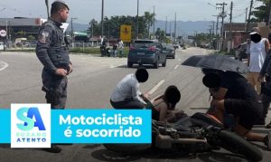 Motociclista é socorrido com fraturas em novo acidente envolvendo duas motos na SP-55 em São Sebastião